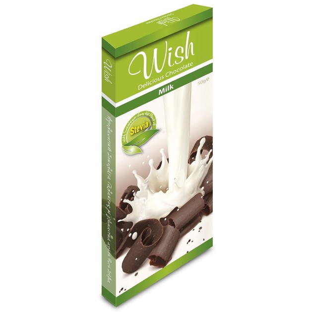 Wish Delicious Milk Chocolate with Stevia 50g Wish Delicious Milk Chocolate with Stevia 50g