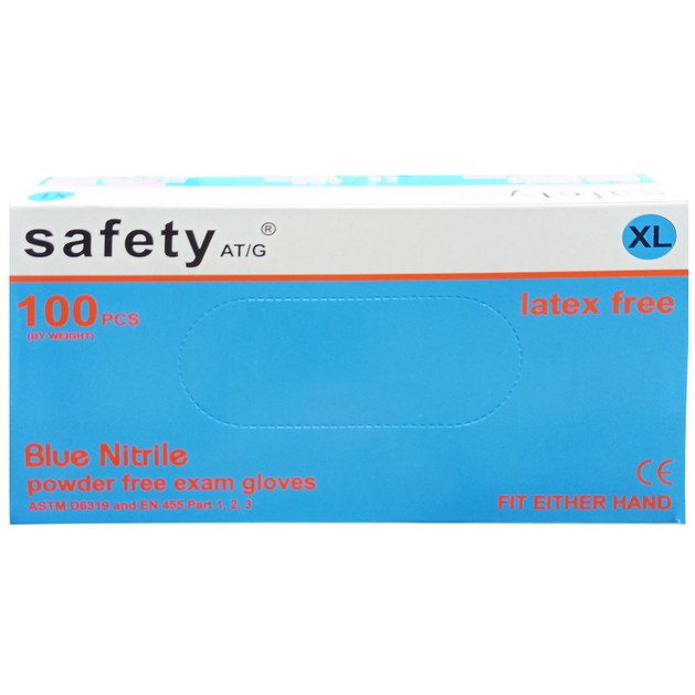 Anats Safety AT/G Blue Nitrile Powder Free Exam Gloves 100 Τεμάχια - X Large Anats Safety AT/G Blue Nitrile Powder Free Exam Gloves 100 Τεμάχια - X Large
