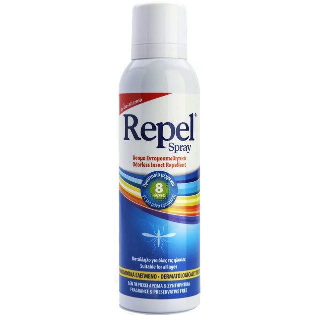 Uni-Pharma Repel Spray Άοσμο Ενυδατικό & Προστατευτικό με Εντομοαπωθητική Δράση & Υαλουρονικό 150ml Uni-Pharma Repel Spray Άοσμο Ενυδατικό & Προστατευτικό με Εντομοαπωθητική Δράση & Υαλουρονικό 150ml