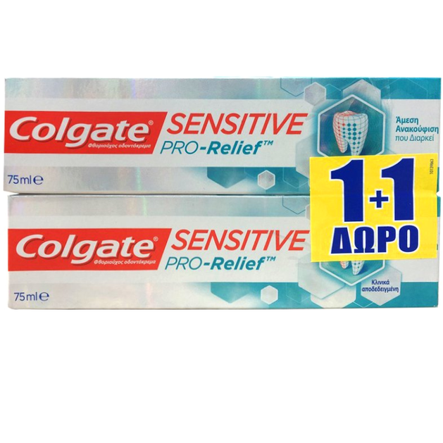 Colgate Sensitive Pro-Relief για Μείωση της Οδοντινικής Υπερευαισθησίας 1+1 Δώρο 2 x 75ml Colgate Sensitive Pro-Relief για Μείωση της Οδοντινικής Υπερευαισθησίας 1+1 Δώρο 2 x 75ml