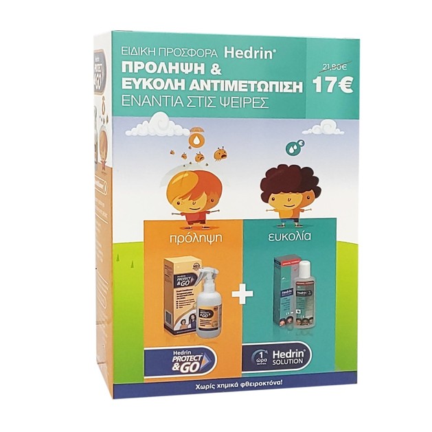 Hedrin Protect & Go Spray Conditioner Παιδικό Αντιφθειρικό Σπρέι Μαλλιών 200ml & Lotion Original Αντιφθειρική Λοσιόν 100ml Hedrin Protect & Go Spray Conditioner Παιδικό Αντιφθειρικό Σπρέι Μαλλιών 200ml & Lotion Original Αντιφθειρική Λοσιόν 100ml