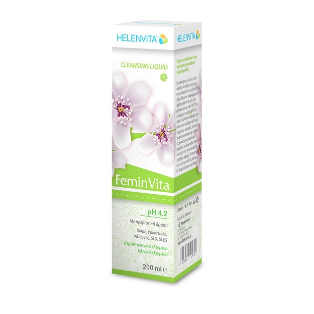 Helenvita FeminVita Cleansing Liquid pH 4.2 Υγρό Καθαρισμού για την Ευαίσθητη Περιοχή με Πρεβιοτική Δράση 200ml Promo -35% Helenvita FeminVita Cleansing Liquid pH 4.2 Υγρό Καθαρισμού για την Ευαίσθητη Περιοχή με Πρεβιοτική Δράση 200ml Promo -35%