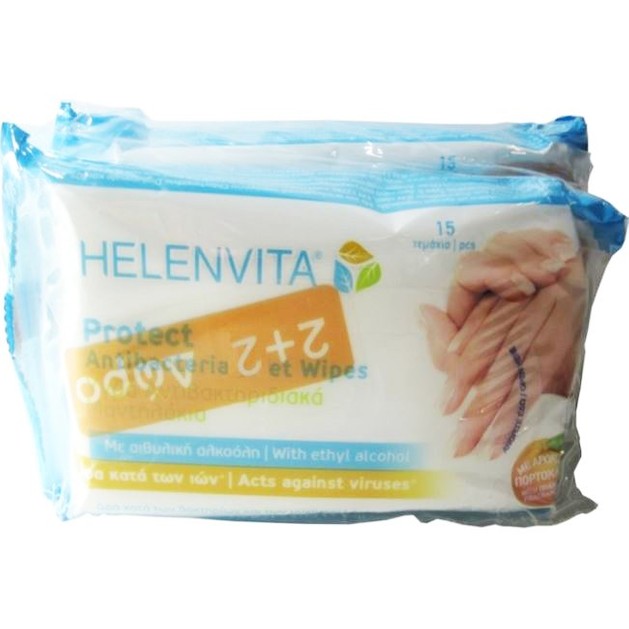 Helenvita Protect Antibacterial Υγρά Αντιβακτηριδιακά Μαντηλάκια Promo Πακέτο 2+2 Δώρο Helenvita Protect Antibacterial Υγρά Αντιβακτηριδιακά Μαντηλάκια Promo Πακέτο 2+2 Δώρο