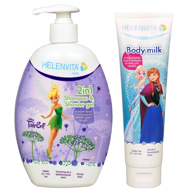 Helenvita Πακέτο Προσφοράς Kids TinkerBell 2 in 1 Shampoo & Shower Gel 500ml & Δώρο Kids Frozen Body Milk 150ml Helenvita Πακέτο Προσφοράς Kids TinkerBell 2 in 1 Shampoo & Shower Gel 500ml & Δώρο Kids Frozen Body Milk 150ml