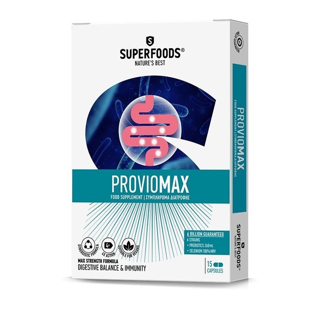 Superfoods Proviomax Συμπλήρωμα Διατροφής Προβιοτικών 15caps Superfoods Proviomax Συμπλήρωμα Διατροφής Προβιοτικών 15caps