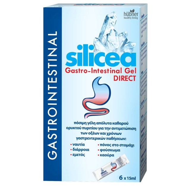 Hubner Silicea Gastrointestinal Gel DIRECT Πόσιμη Γέλη Καθαρού Πυριτίου 6x15ml Hubner Silicea Gastrointestinal Gel DIRECT Πόσιμη Γέλη Καθαρού Πυριτίου 6x15ml