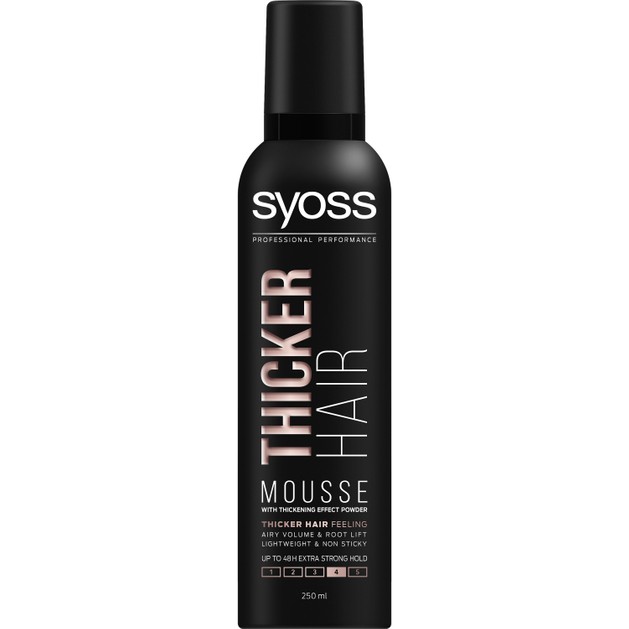 Syoss Thicker Hair Mousse Αφρός για Πλούσια Μαλλιά με Όγκο & Δυνατό Κράτημα 250ml Syoss Thicker Hair Mousse Αφρός για Πλούσια Μαλλιά με Όγκο & Δυνατό Κράτημα 250ml