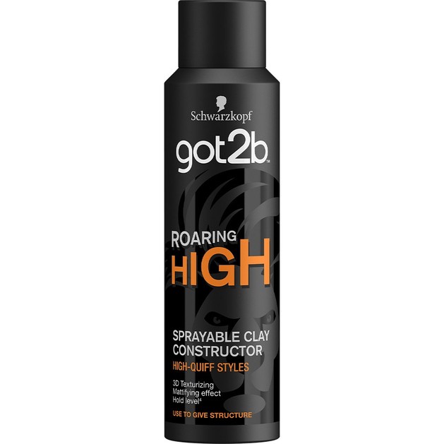 Schwarzkopf Got2b Roaring High Sprayable Clay Constructor Πηλός Styling σε Μορφή Spray, Δυνατό Κράτημα & Ματ Αποτέλεσμα 150ml Schwarzkopf Got2b Roaring High Sprayable Clay Constructor Πηλός Styling σε Μορφή Spray, Δυνατό Κράτημα & Ματ Αποτέλεσμα 150ml