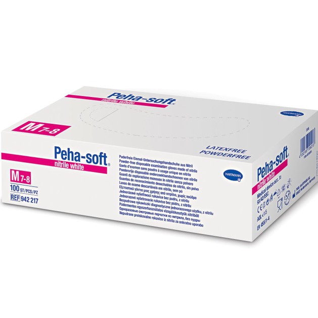 Hartmann Peha-Soft White Nitrile Εξεταστικά και Προστατευτικά Γάντια μιας Χρήσης Χωρίς Λάτεξ Νιτριλίου Λευκά 100τμχ Hartmann Peha-Soft White Nitrile Εξεταστικά και Προστατευτικά Γάντια μιας Χρήσης Χωρίς Λάτεξ Νιτριλίου Λευκά 100τμχ