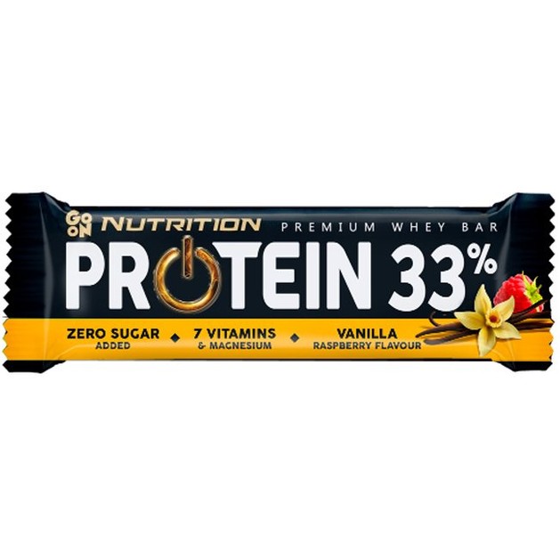 Go On Nutrition Premium Whey Protein 33% Bar with Vanilla Raspberry Flavour 50g Go On Nutrition Premium Whey Protein 33% Bar with Vanilla Raspberry Flavour 50g