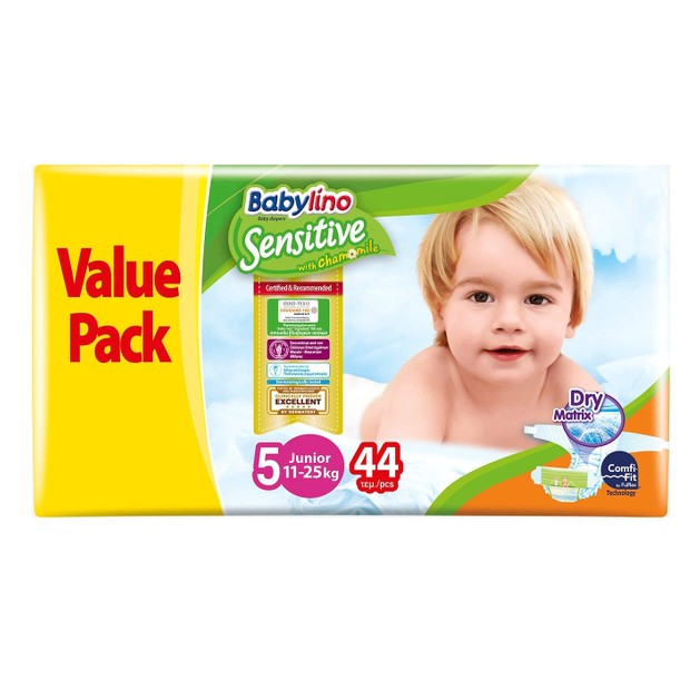 Babylino Sensitive Value Pack Junior Νο5 (11-25kg) Παιδικές Πάνες 44 τεμάχια Babylino Sensitive Value Pack Junior Νο5 (11-25kg) Παιδικές Πάνες 44 τεμάχια