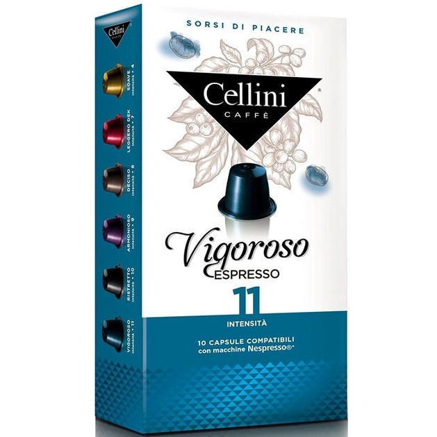 Cellini Caffe, Vigoroso Espresso Συμβατές με Συσκευή Nespresso 10caps Cellini Caffe, Vigoroso Espresso Συμβατές με Συσκευή Nespresso 10caps