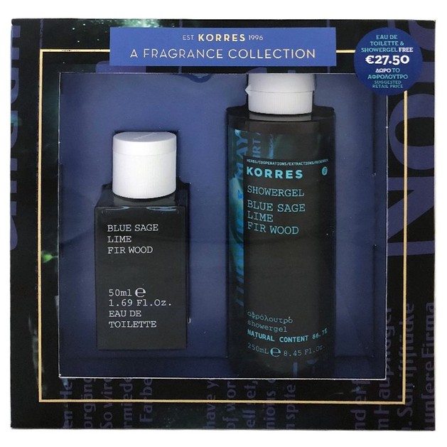 Korres Gift Set Eau De Toilette Blue Sage Lime Fir Wood Eau de Toilette 50ml & Δώρο ShowerGel 250ml Korres Gift Set Eau De Toilette Blue Sage Lime Fir Wood Eau de Toilette 50ml & Δώρο ShowerGel 250ml