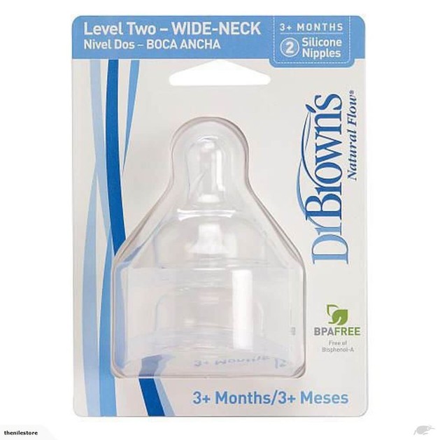 Dr. Brown\'s 372-GB Σιλικόνης Θηλές για Μπιμπερό με φαρδύ λαιμό, επίπεδο 2, για βρέφη 3 - 6 μηνών, 2 τεμάχια Dr. Brown\'s 372-GB Σιλικόνης Θηλές για Μπιμπερό με φαρδύ λαιμό, επίπεδο 2, για βρέφη 3 - 6 μηνών, 2 τεμάχια