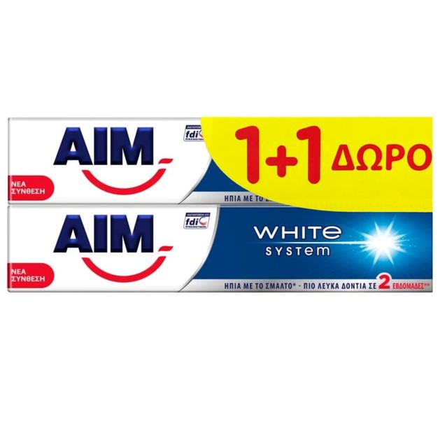Aim Πακέτο Προσφοράς Οδοντόκρεμα White System 2 x75ml Aim Πακέτο Προσφοράς Οδοντόκρεμα White System 2 x75ml