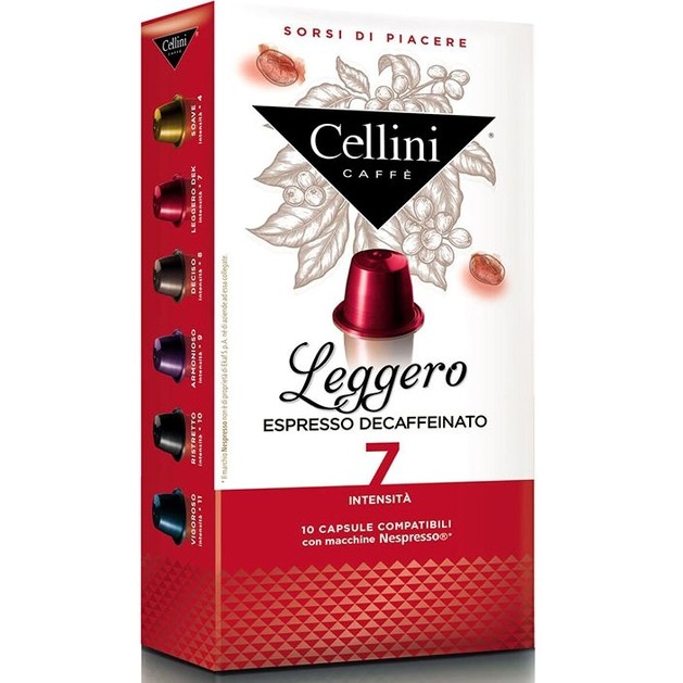 Cellini Caffe Leggero Espresso Ντεκαφεϊνέ Συμβατές με Συσκευή Nespresso 10caps Cellini Caffe Leggero Espresso Ντεκαφεϊνέ Συμβατές με Συσκευή Nespresso 10caps