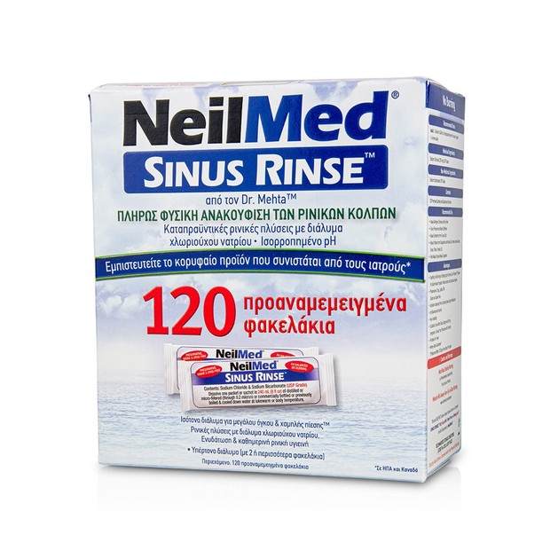 NeilMed Sinus Rinse Σύστημα Ρινικών Πλύσεων για Ενήλικες 120 Φακελίσκοι NeilMed Sinus Rinse Σύστημα Ρινικών Πλύσεων για Ενήλικες 120 Φακελίσκοι
