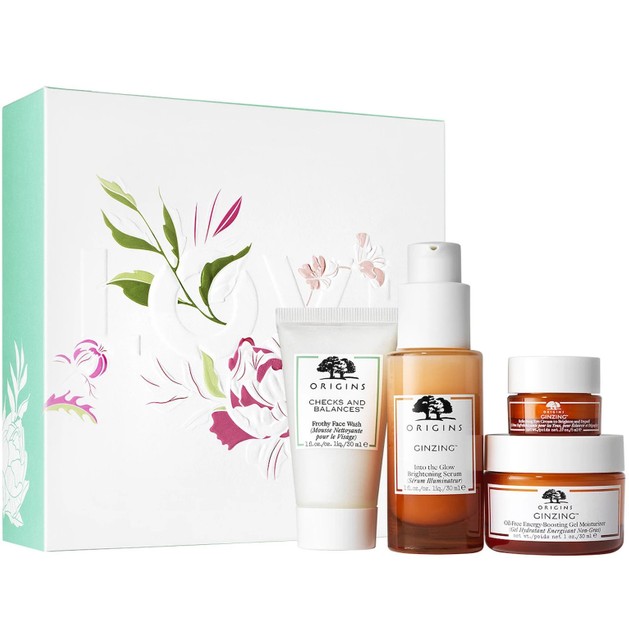 Origins Promo Love & Glow Set Checks And Balances Face Wash 30ml & Ginzing Into the Glow Serum 30ml & Oil-Free Gel Moisturizer 30ml & Eye Cream To Brighten & Depuff 5ml Origins Promo Love & Glow Set Checks And Balances Face Wash 30ml & Ginzing Into the Glow Serum 30ml & Oil-Free Gel Moisturizer 30ml & Eye Cream To Brighten & Depuff 5ml