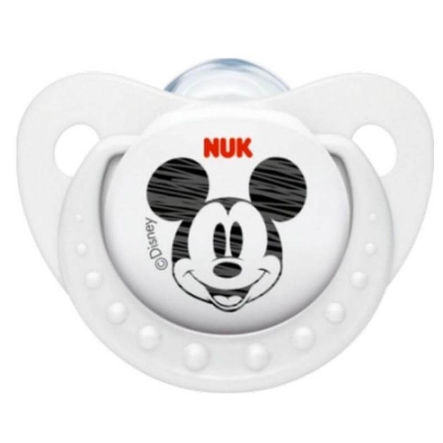 Nuk Trendline Disney Mickey Πιπίλα Σιλικόνης με Κρίκο Λευκή Μεγέθους 1 (0-6 Μηνών) 1τμχ Nuk Trendline Disney Mickey Πιπίλα Σιλικόνης με Κρίκο Λευκή Μεγέθους 1 (0-6 Μηνών) 1τμχ