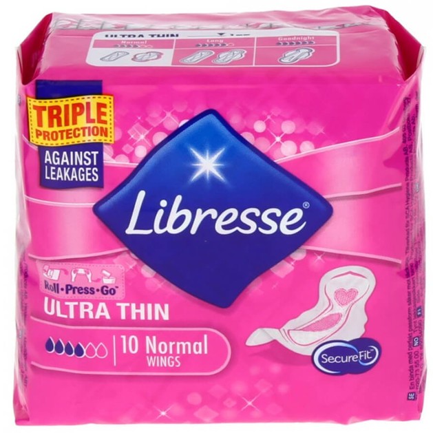 Libresse Ultra Thin Normal Σερβιέτες με Φτερά 10 Τεμάχια Libresse Ultra Thin Normal Σερβιέτες με Φτερά 10 Τεμάχια
