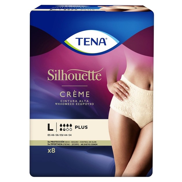 Tena Silhouette Creme Plus Εσώρουχο για την Ακράτεια 8τμχ Tena Silhouette Creme Plus Εσώρουχο για την Ακράτεια 8τμχ