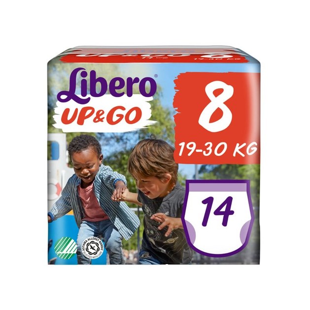 Libero Up&Go Πάνα, Βρακάκι Νο8 19-30Kg 14 πάνες Libero Up&Go Πάνα, Βρακάκι Νο8 19-30Kg 14 πάνες