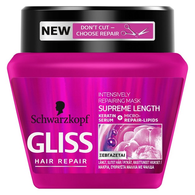 Schwarzkopf Gliss Supreme Length Mask Μάσκα για Εύθραυστα Μακριά Μαλλιά με Λιπαρές Ρίζες 300ml Schwarzkopf Gliss Supreme Length Mask Μάσκα για Εύθραυστα Μακριά Μαλλιά με Λιπαρές Ρίζες 300ml