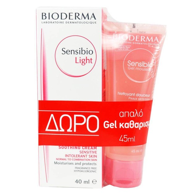 Bioderma Promo Sensibio Soothing Cream Light 40ml & Δώρο Sensibio Gel Moussant 45ml Bioderma Promo Sensibio Soothing Cream Light 40ml & Δώρο Sensibio Gel Moussant 45ml