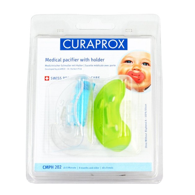 Curaprox CMPH 202 Medical Pacifiere Ιατρική Πιπίλα με Κορδόνι & Κλιπ, Από 8 Μηνών 1 Τεμάχιο Curaprox CMPH 202 Medical Pacifiere Ιατρική Πιπίλα με Κορδόνι & Κλιπ, Από 8 Μηνών 1 Τεμάχιο