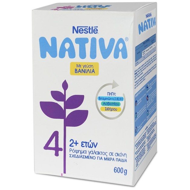 Nestle Nativa 4 Βανίλια 2+, 600g Nestle Nativa 4 Βανίλια 2+, 600g
