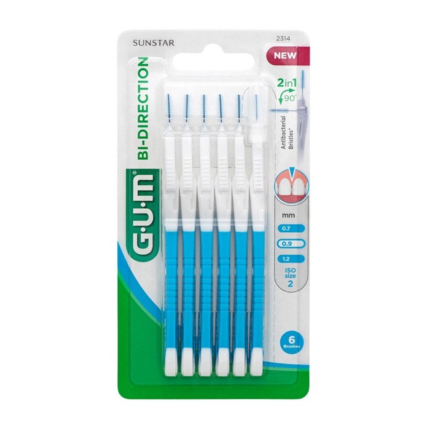 Gum Bi-Direction Cylindrical Micro 0,9mm Βουρτσάκι Αμφίδρομης Κατεύθυνσης Μεσοδόντιων Διαστημάτων 2314 Μπλε 6 Τεμάχια Gum Bi-Direction Cylindrical Micro 0,9mm Βουρτσάκι Αμφίδρομης Κατεύθυνσης Μεσοδόντιων Διαστημάτων 2314 Μπλε 6 Τεμάχια