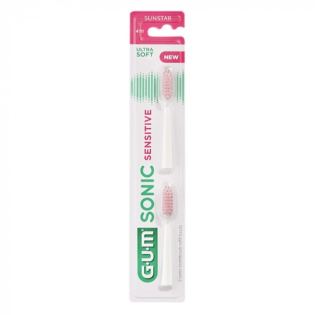 Gum Sonic Sensitive Battery Ultra Soft Toothbrush Heads 2 Τεμάχια Gum Sonic Sensitive Battery Ultra Soft Toothbrush Heads 2 Τεμάχια
