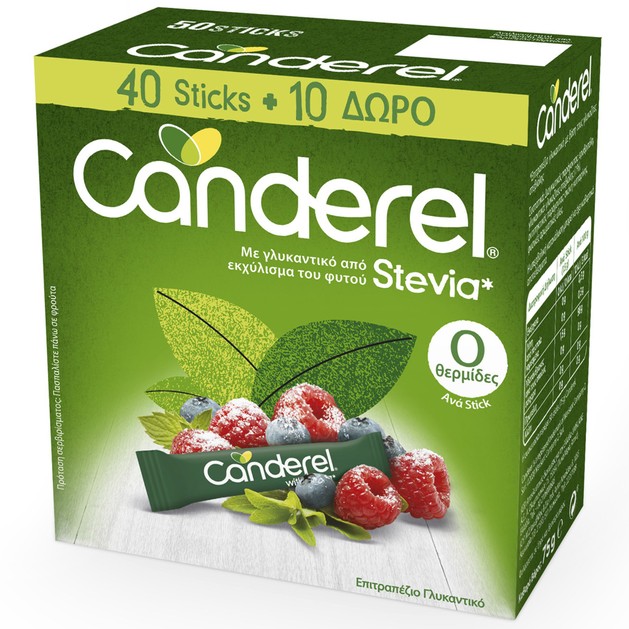 Canderel Stevia Sticks 50 Τεμάχια Canderel Stevia Sticks 50 Τεμάχια