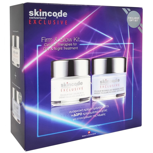Skincode Πακέτο Προσφοράς Firm & Glow Kit Cellular Day Cream SPF15 50ml & Δώρο +Cellular Recharge Ag Skincode Πακέτο Προσφοράς Firm & Glow Kit Cellular Day Cream SPF15 50ml & Δώρο +Cellular Recharge Ag