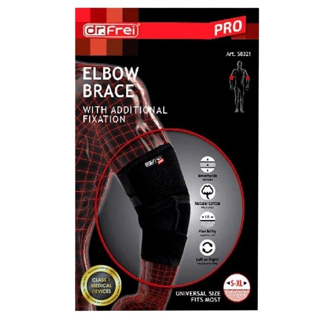 Dr. Frei Elbow Brace with Additional Fixation Μαύρο One Size 1 Τεμάχιο Dr. Frei Elbow Brace with Additional Fixation Μαύρο One Size 1 Τεμάχιο