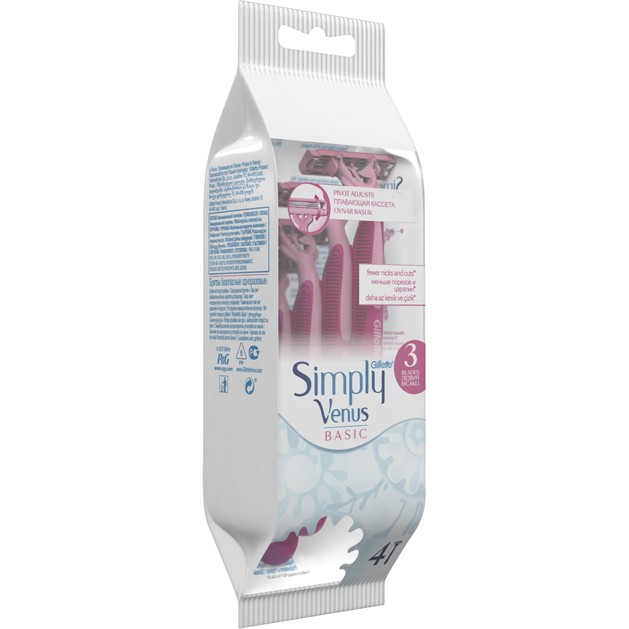 Gillette Simply Venus Basic Ξυραφάκια μιας Χρήσης με 3 Λεπίδες για Πολύ Απαλή Επιδερμίδα 4 Τεμάχια Gillette Simply Venus Basic Ξυραφάκια μιας Χρήσης με 3 Λεπίδες για Πολύ Απαλή Επιδερμίδα 4 Τεμάχια