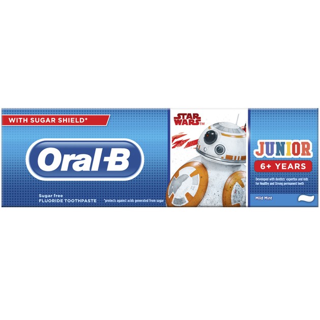 Oral-B Junior Star Wars Toothpaste Παιδική Οδοντόπαστα για Υγιή & Δυνατά Δόντια από 6 Ετών 75ml Oral-B Junior Star Wars Toothpaste Παιδική Οδοντόπαστα για Υγιή & Δυνατά Δόντια από 6 Ετών 75ml