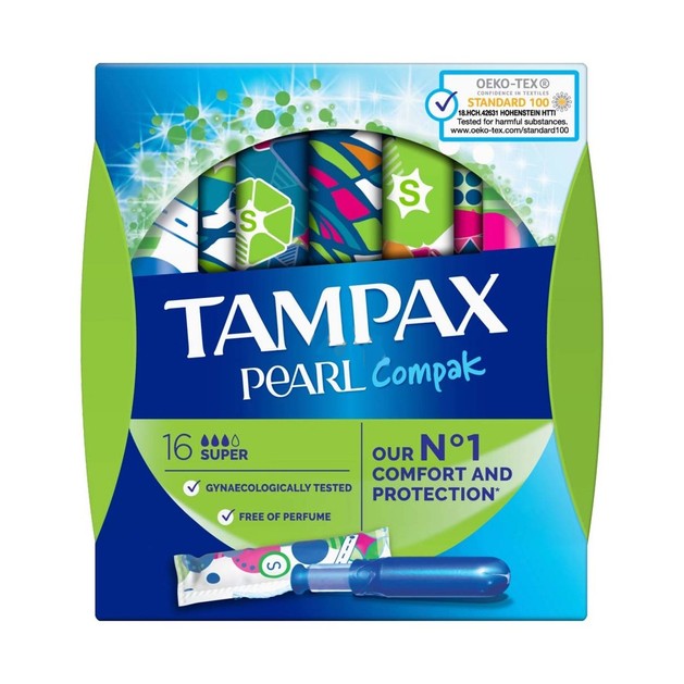 Tampax Pearl Compak Super 16 τεμάχια Tampax Pearl Compak Super 16 τεμάχια