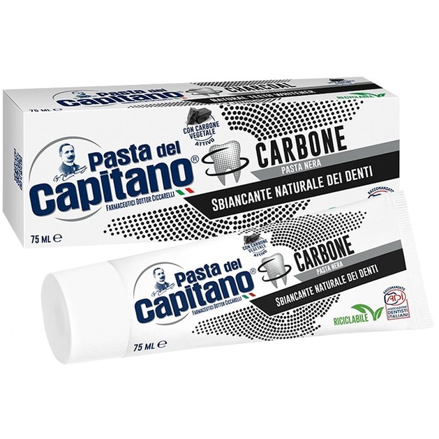 Pasta Del Capitano Charcoal Λευκαντική Οδοντόκρεμα με Ενεργό Φυσικό Άνθρακα 75ml Pasta Del Capitano Charcoal Λευκαντική Οδοντόκρεμα με Ενεργό Φυσικό Άνθρακα 75ml