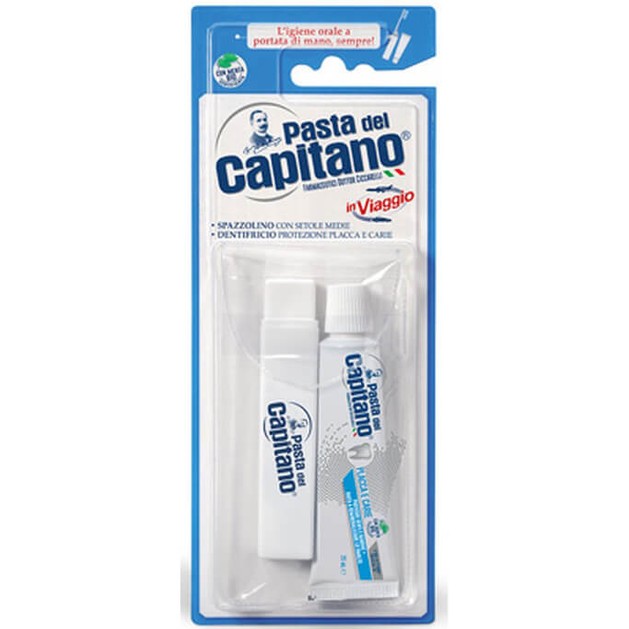 Pasta Del Capitano Travel Kit Plaque and Cavities Toothpaste 25ml & Toothbrush Pasta Del Capitano Travel Kit Plaque and Cavities Toothpaste 25ml & Toothbrush