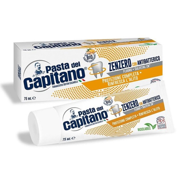 Pasta Del Capitano Ginger Total Protection Μοναδική Οδοντόπαστα με Ginger Προστατεύει Ούλα-Δόντια & Χαρίζει Δροσερή Αναπνοή 75ml Pasta Del Capitano Ginger Total Protection Μοναδική Οδοντόπαστα με Ginger Προστατεύει Ούλα-Δόντια & Χαρίζει Δροσερή Αναπνοή 75ml
