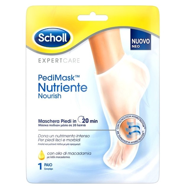 Dr Scholl Expertcare Pedimask Nourish Ενυδατική Μάσκα Ποδιού με Λάδι Macadamia 1 Ζευγάρι Dr Scholl Expertcare Pedimask Nourish Ενυδατική Μάσκα Ποδιού με Λάδι Macadamia 1 Ζευγάρι