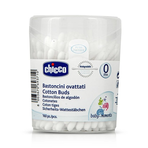 Chicco Cotton Buds Απλοί Ωτοκαθαριστές 160τμχ Chicco Cotton Buds Απλοί Ωτοκαθαριστές 160τμχ