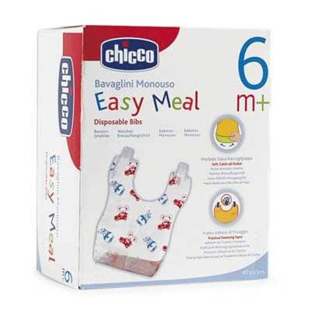 Chicco Τραχηλιά μίας Χρήσης 6m+ 40τμχ Chicco Τραχηλιά μίας Χρήσης 6m+ 40τμχ