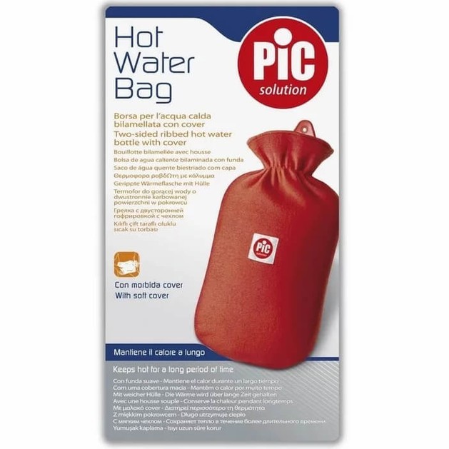 Pic Two-Sided Ribbed Hot Water Bottle with Cover Ραβδωτή Θερμοφόρα με Κάλυμμα 1 Τεμάχιο Pic Two-Sided Ribbed Hot Water Bottle with Cover Ραβδωτή Θερμοφόρα με Κάλυμμα 1 Τεμάχιο