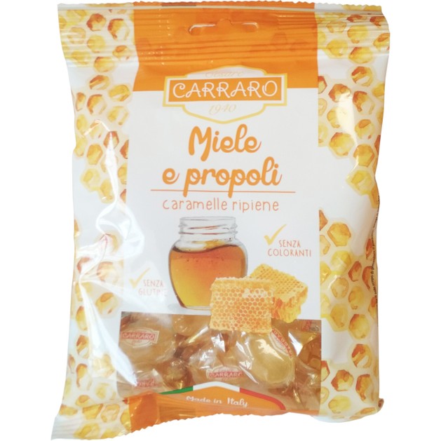Carraro Caramelle Miele e Propoli Καραμέλες για το Λαιμό με Μέλι & Πρόπολη 100gr Carraro Caramelle Miele e Propoli Καραμέλες για το Λαιμό με Μέλι & Πρόπολη 100gr