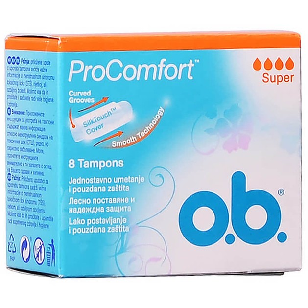 O.b. ProComfort Super Ταμπόν για Ημέρες με Μέτρια Έως Μεγάλη Ροή 8 Τεμάχια O.b. ProComfort Super Ταμπόν για Ημέρες με Μέτρια Έως Μεγάλη Ροή 8 Τεμάχια
