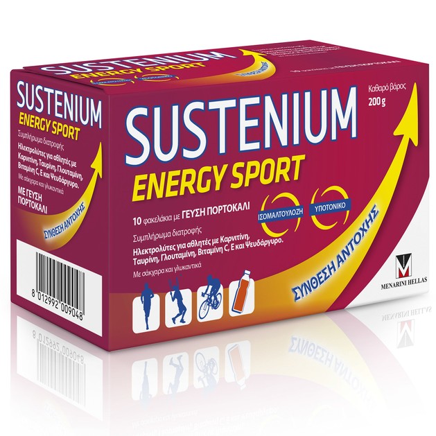 Menarini Sustenium Energy Sport Συμπλήρωμα Διατροφής Κατάλληλο για Ενυδάτωση & Ενίσχυση της Μυϊκής Αποκατάστασης 10 Sachets Menarini Sustenium Energy Sport Συμπλήρωμα Διατροφής Κατάλληλο για Ενυδάτωση & Ενίσχυση της Μυϊκής Αποκατάστασης 10 Sachets