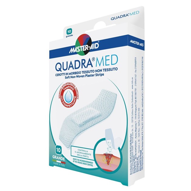 Master Aid Quadra Med Grande Soft Non-Woven Plaster Strips 78x26mm 10 Τεμάχια Master Aid Quadra Med Grande Soft Non-Woven Plaster Strips 78x26mm 10 Τεμάχια
