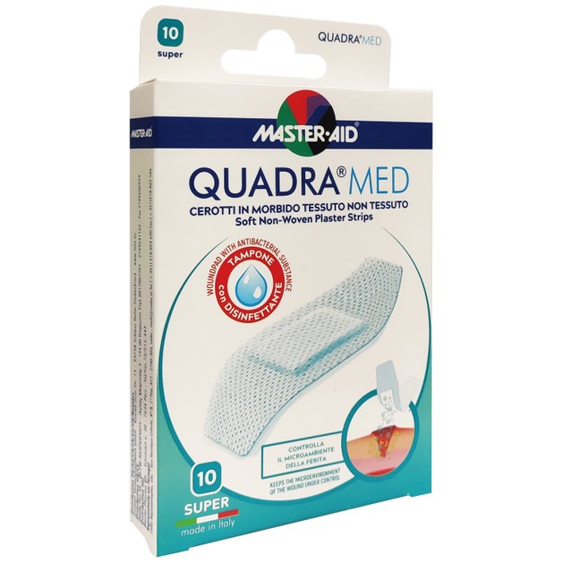 Master Aid Quadra Med Super 86mm x 39mm 10 Τεμάχια Master Aid Quadra Med Super 86mm x 39mm 10 Τεμάχια